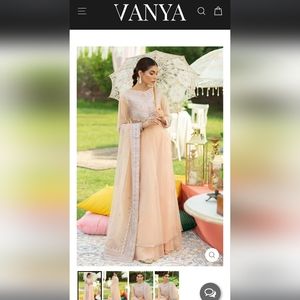 NEW Vanya PK Pink 4 Piece Pakistani Suit with Palazzo XL 46"